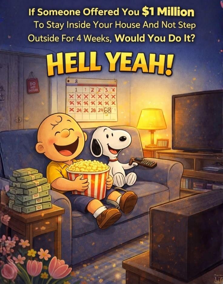 If Someone Offered You $1 Million To Stay Inside Your House And Not Step Outside For 4 Weeks, Would You Do It? HELL YEAH! DO NOT DISTURB