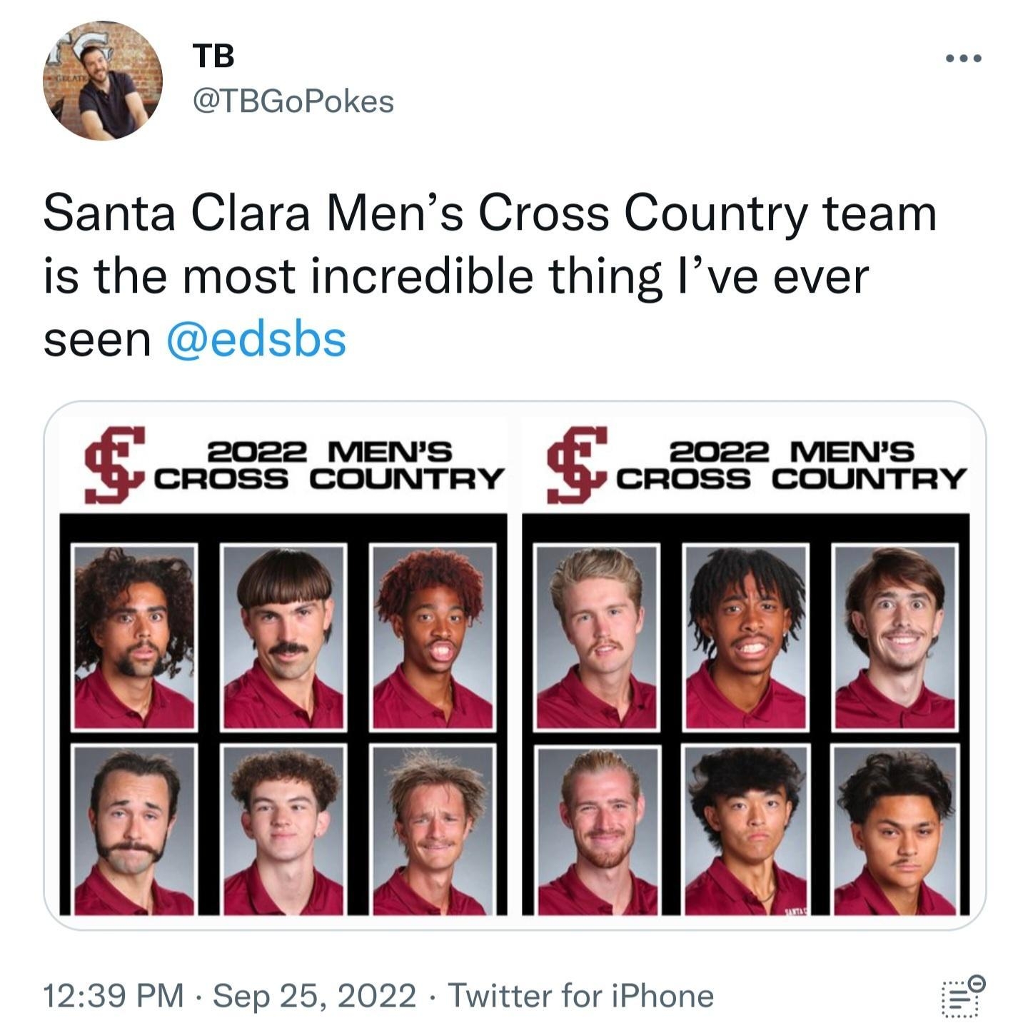 gem TBGoPokes Santa Clara Mens Cross Country team is the most incredible thing Ive ever seen edsbs 1239 PM Sep 25 2022 Twitter for iPhone 1 4922 Retweets 934 Quote Tw 584K Likes