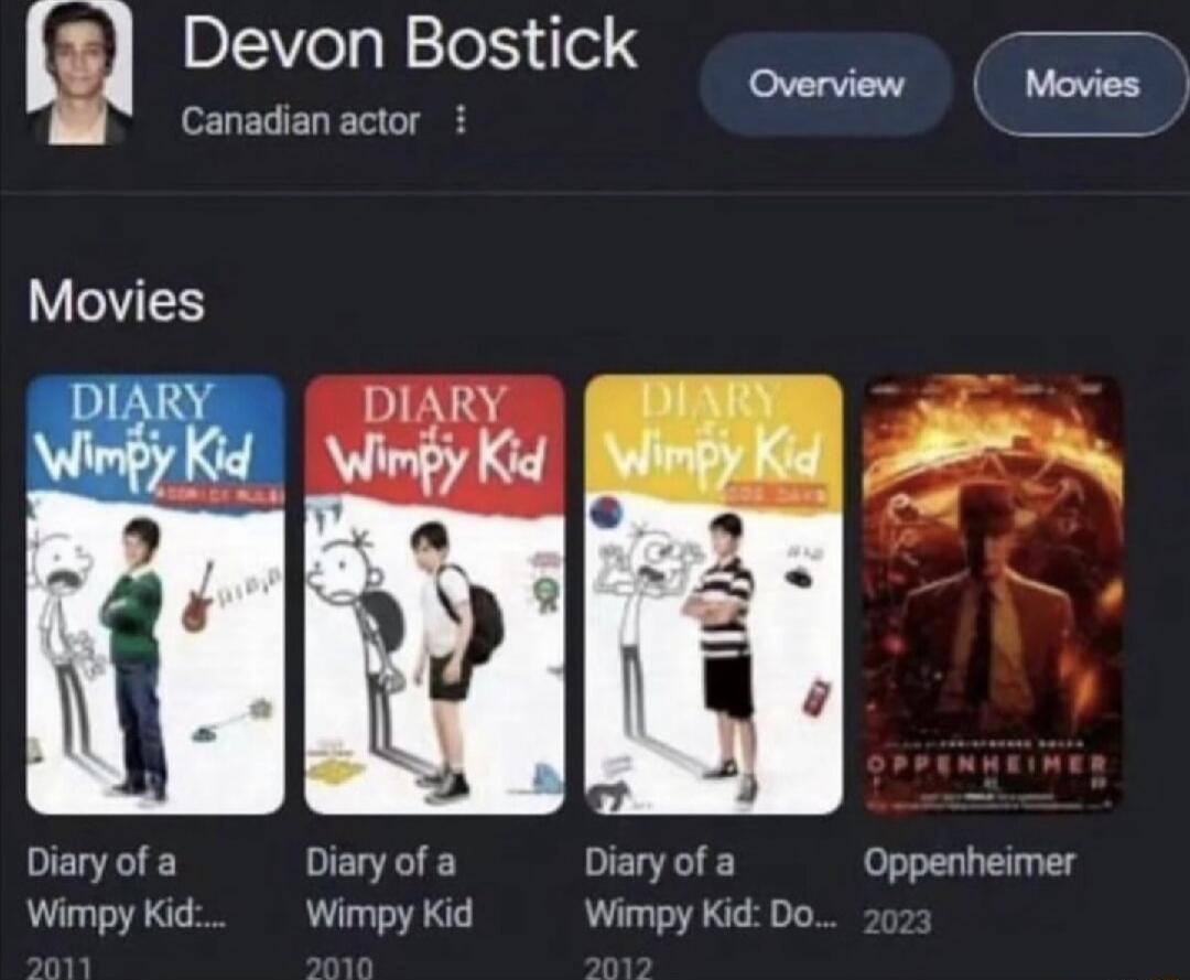 Devon Bostick Canadian actor Movies DIARY Diaryof a Diaryofa Diaryofa Oppenheimer Wimpy Kid Wimpy Kid Wimpy Kid Do