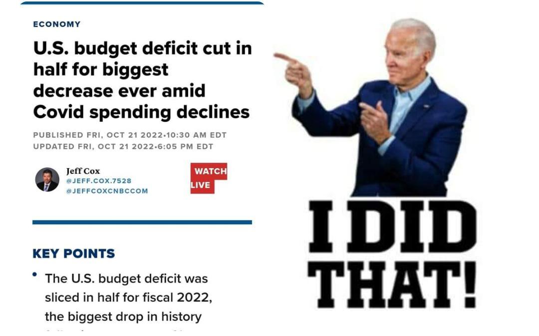 USS budget deficit cut in half for biggest decrease ever amid Covid spending declines the biggest drop in istory KEY POINTS