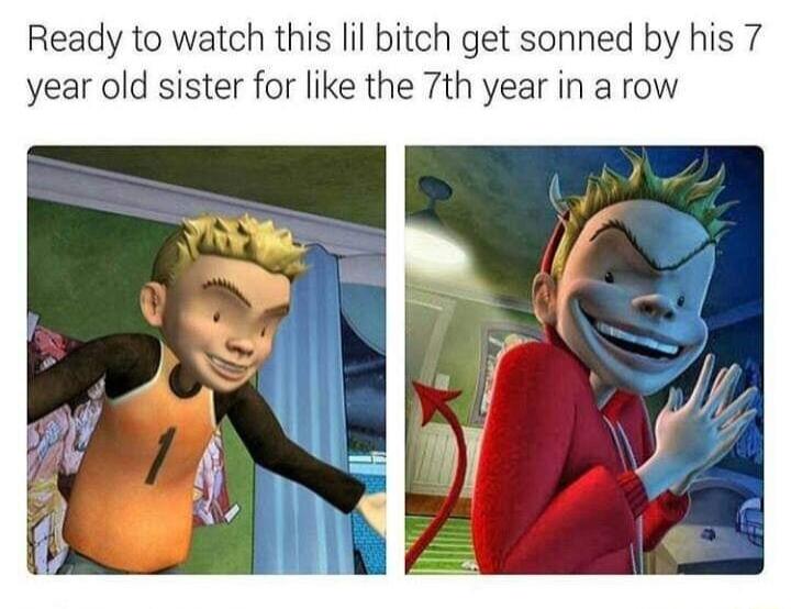 Ready to watch this lil bitch get sonned by his 7 year old sister for like the 7th year in a row