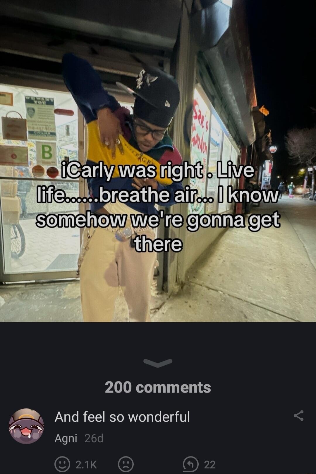 200 comments 2 And feel so wonderful 3 Agni 26d D OF