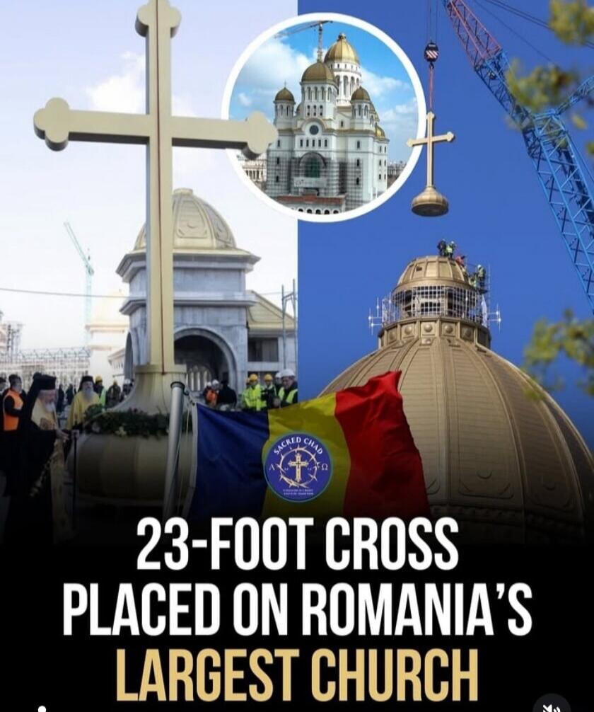 23-FOOT CROSS PLACED ON ROMANIA'S LARGEST CHURCH