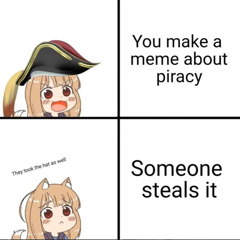 You make a meme about piracy Someone steals it
