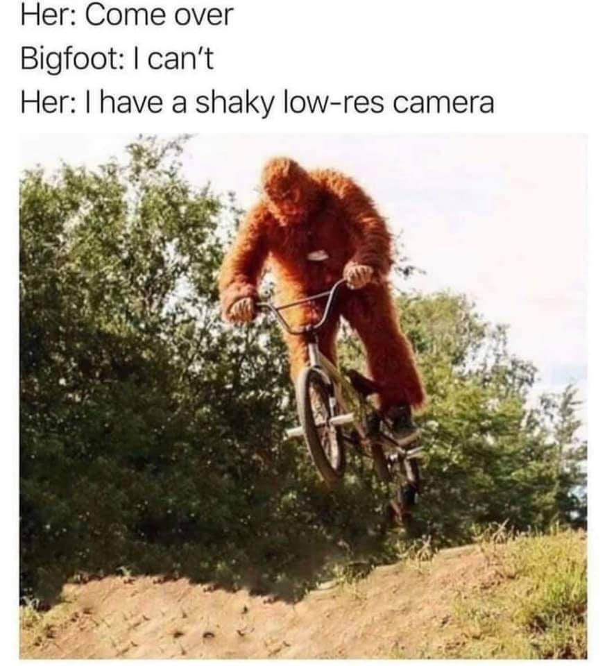 Her Come over Bigfoot cant Her have a shaky low res camera