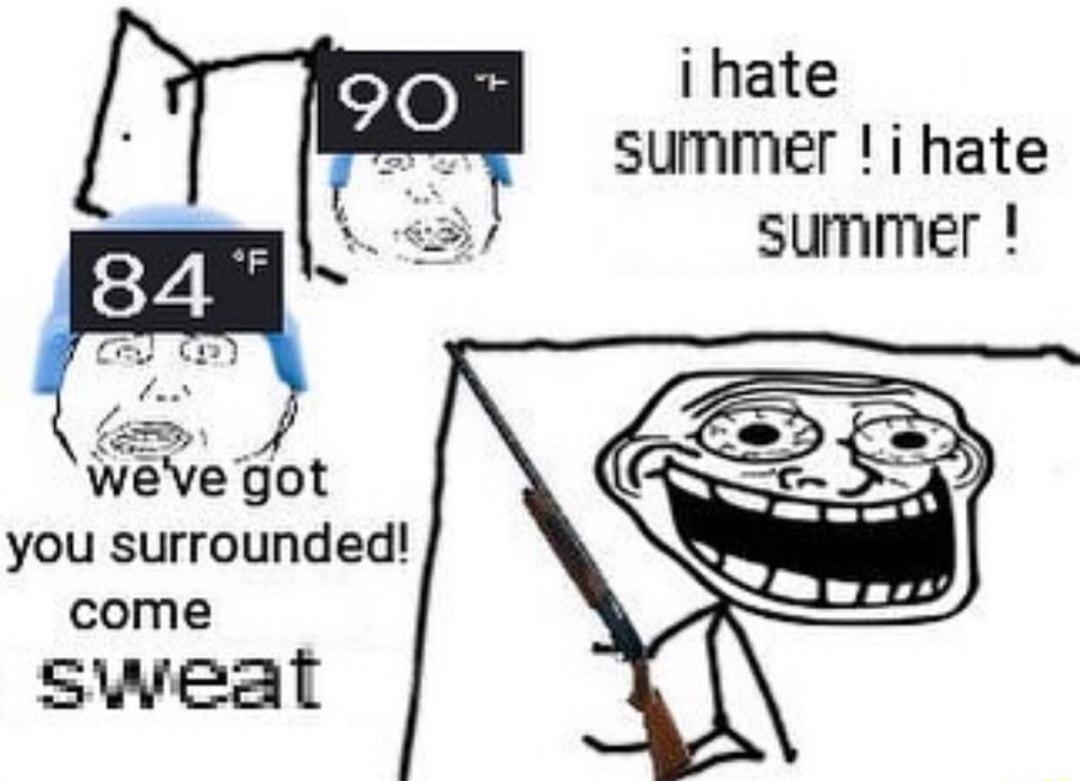 I hate summer hate summer you surrounded come sweal