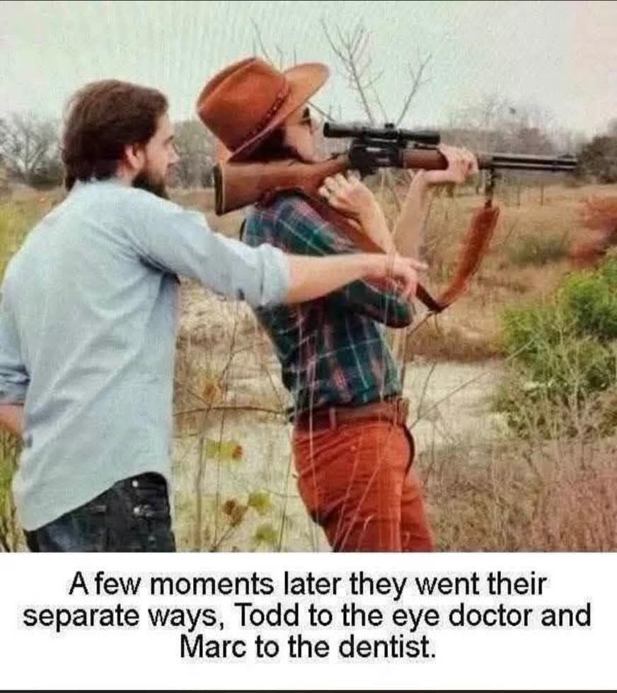 A few moments later they went their separate ways, Todd to the eye doctor and Marc to the dentist.