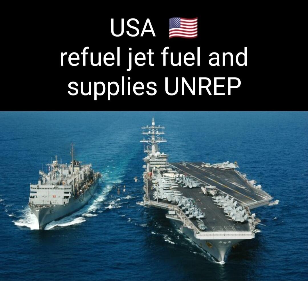USA 🇺🇸 refuel jet fuel and supplies UNREP