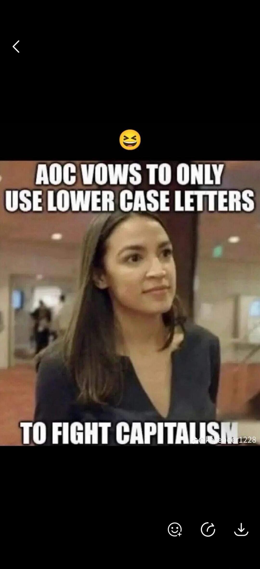 AOC VOWS TO ONLY USE LOWER CASE LETTERS TO FIGHT CAPITALISM