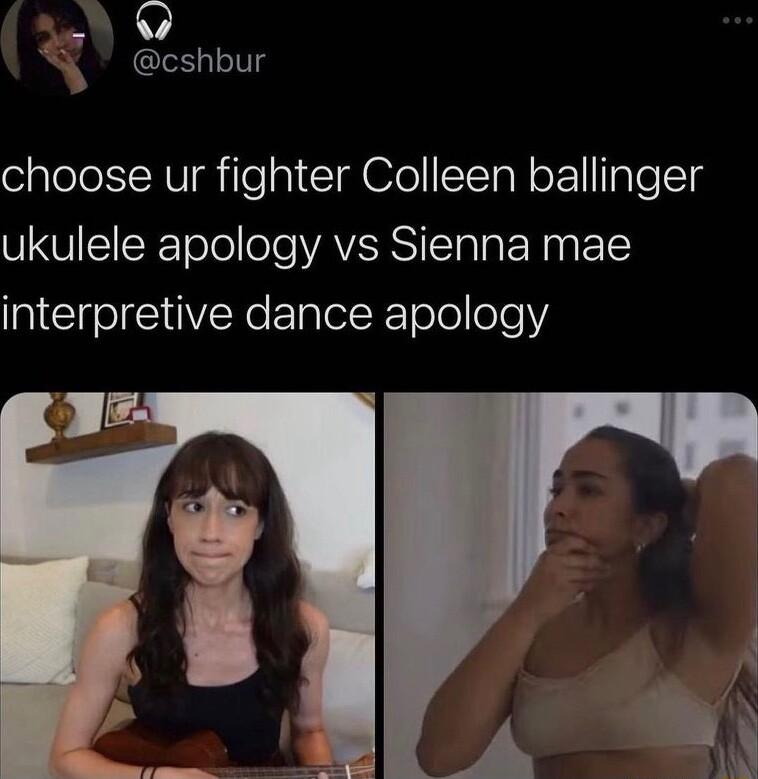 Y hi y cshbur choose ur fighter Colleen ballinger ukulele apology vs Sienna mae ISR ElalelTole loleY