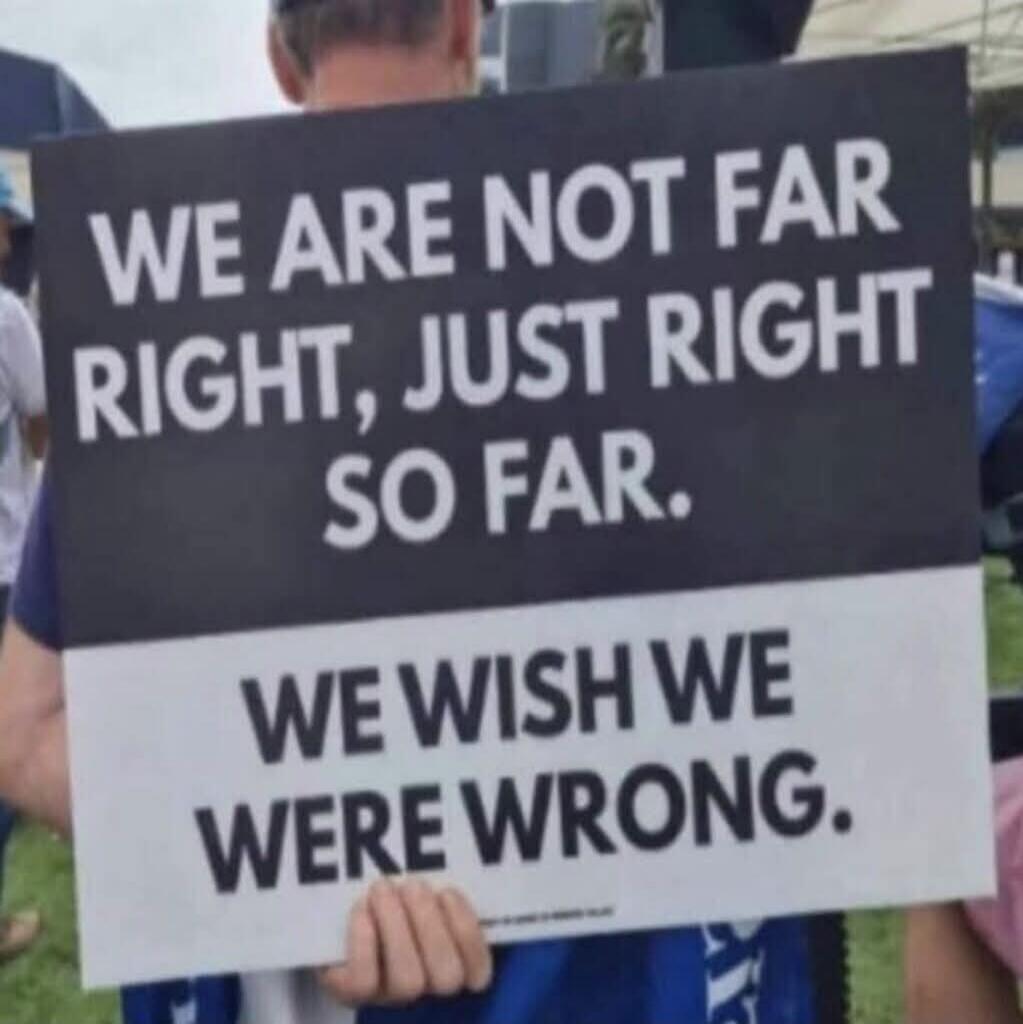 WE ARE NOT FAR RIGHT, JUST RIGHT SO FAR. WE WISH WE WERE WRONG.