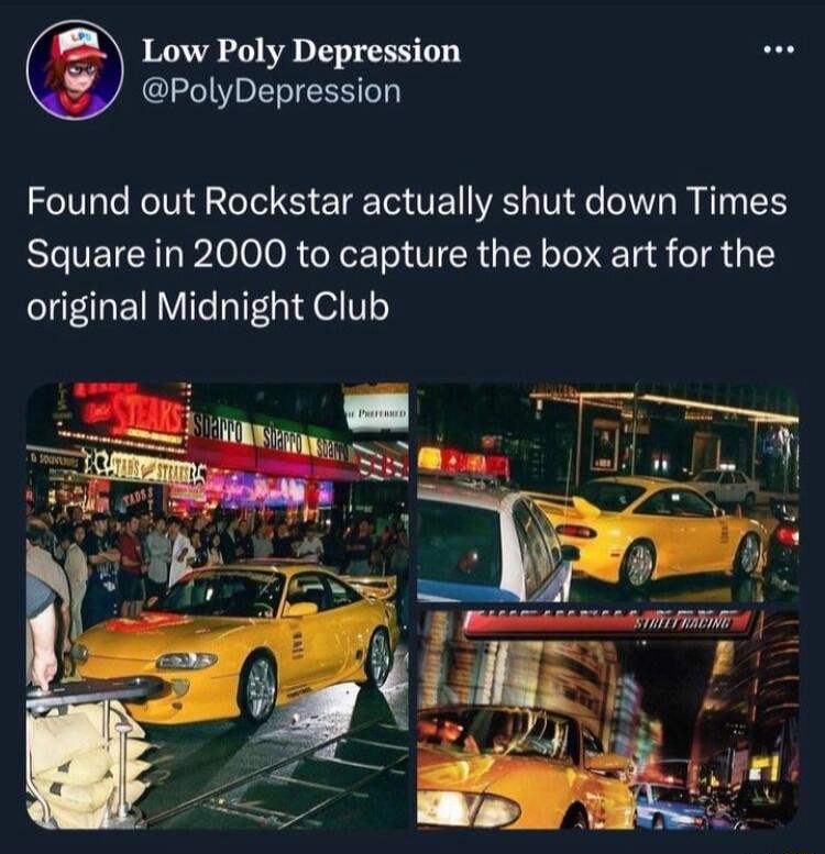 Low Poly Depression PolyDepression Found out Rockstar actually shut down Times Square in 2000 to capture the box art for the original Midnight Club