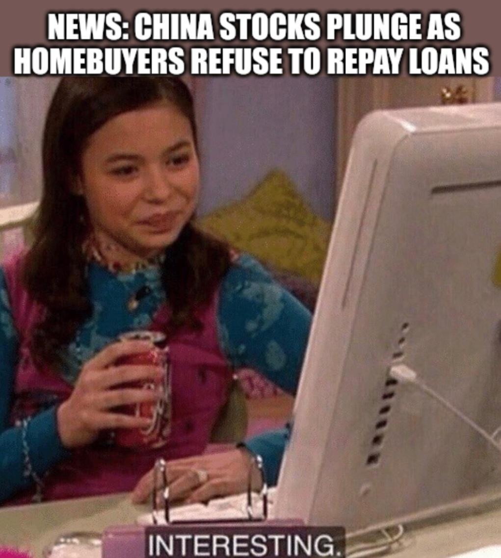 NEWS CHINA STOCKS PLUNGE AS HOMEBUYERS REFUSE TO REPAY lllMlS J B