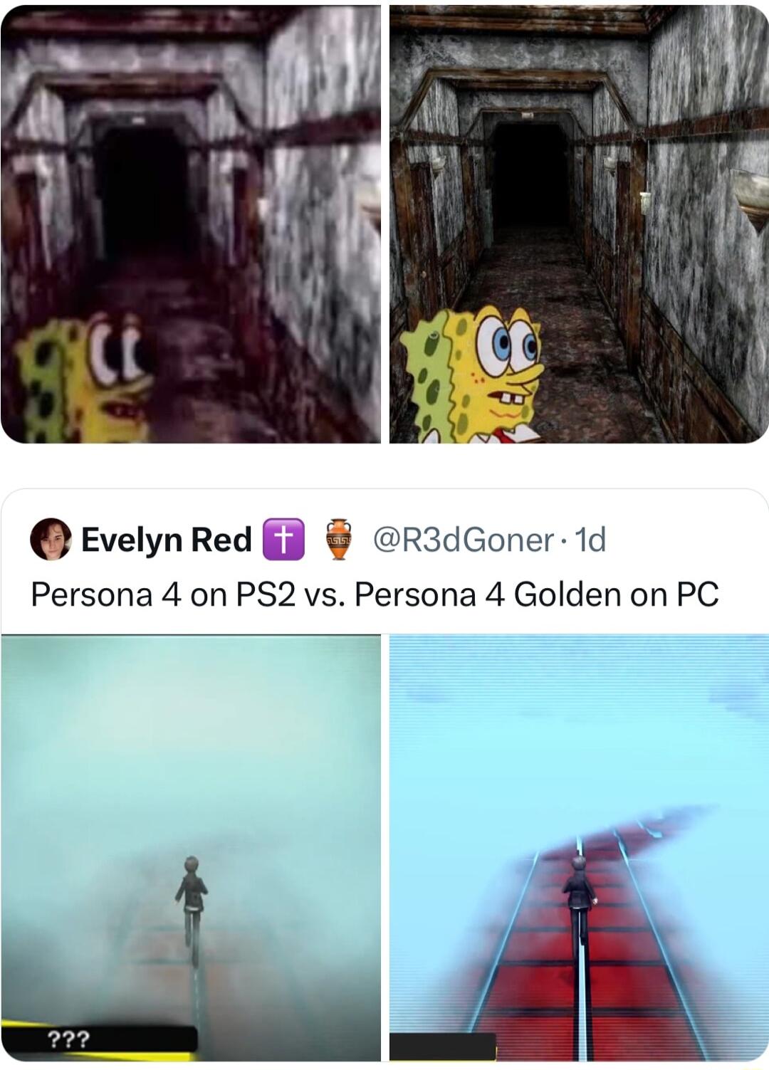 EvelynRed fj Persona 4 on PS2 vs Persona 4 Golden on PC 3dGoner 1d