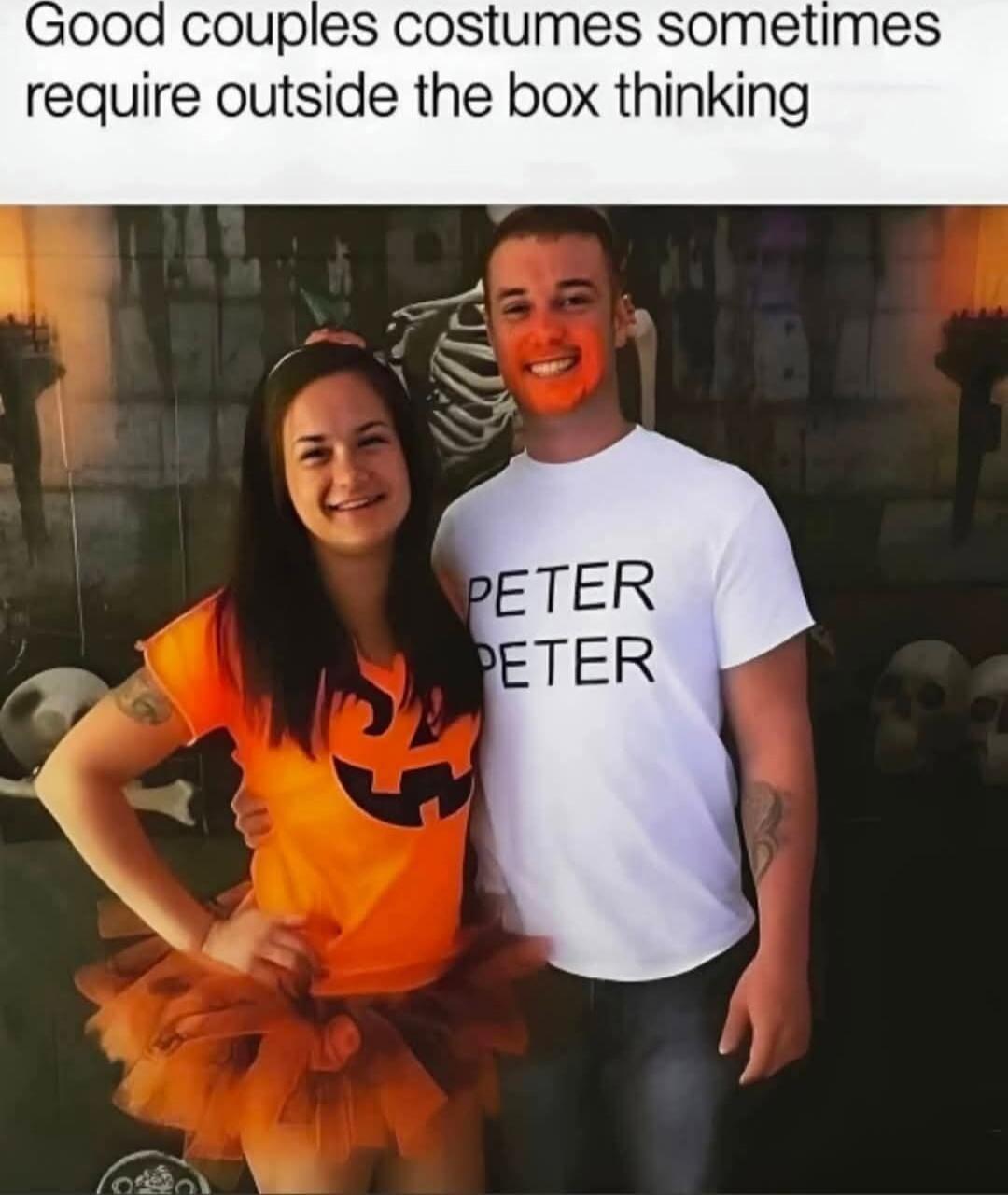 Good couples costumes sometimes require outside the box thinking Peter Peter