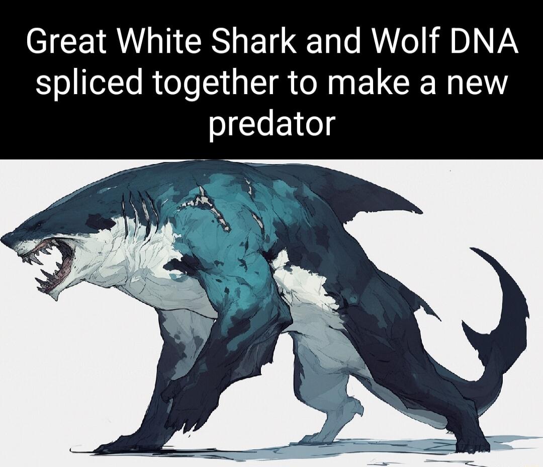 Great White Shark and Wolf DNA spliced together to make a new predator