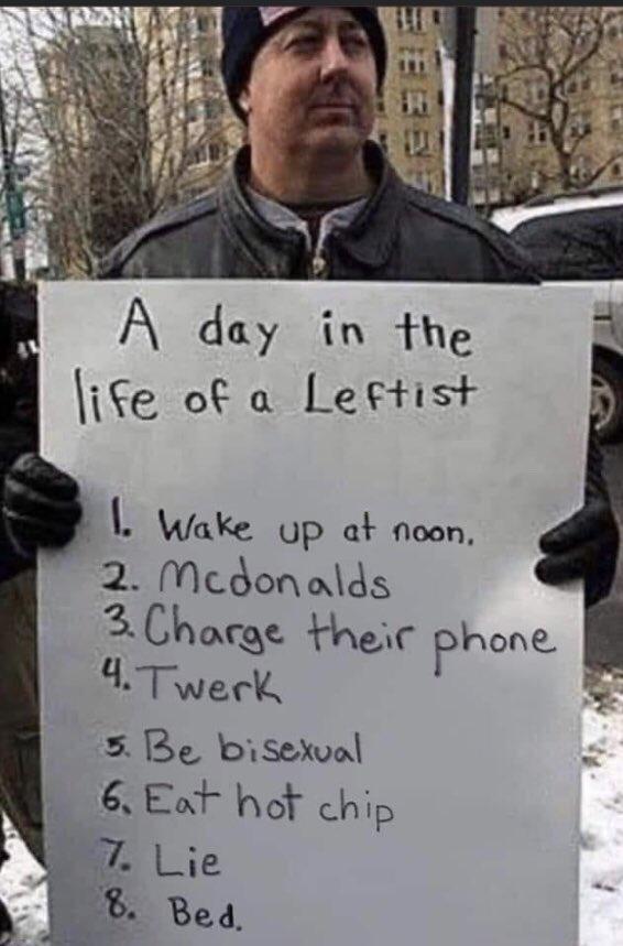 life of a Lettist Wake up at noon 2 Mcdonalds 3Charae their phone 4 Tweck 5 B bisexval 6 Eat hot ChP 7 Lie b Bed o