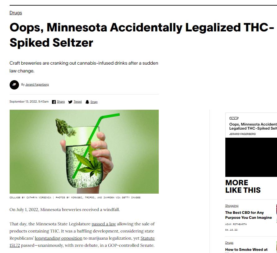 Oops Minnesota Accidentally Legalized THC Spiked Seltzer MORE LIKETHIS