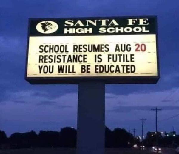 SV Vo 3 O HIGH SCHOOL SCHOOL RESUMES AUG 20 RESISTANCE IS FUTILE YOU WILL BE EDUCATED