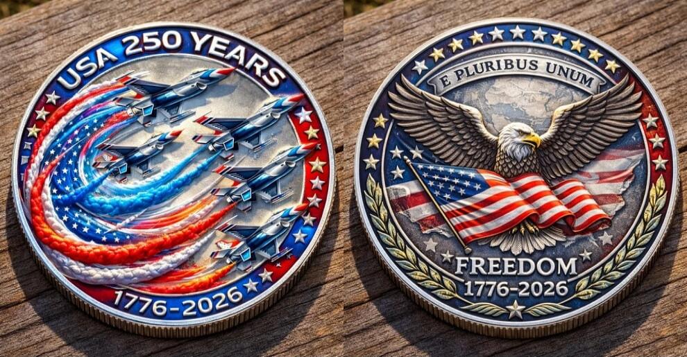 USA 250 YEARS 1776-2026 E PLURIBUS UNUM FREEDOM