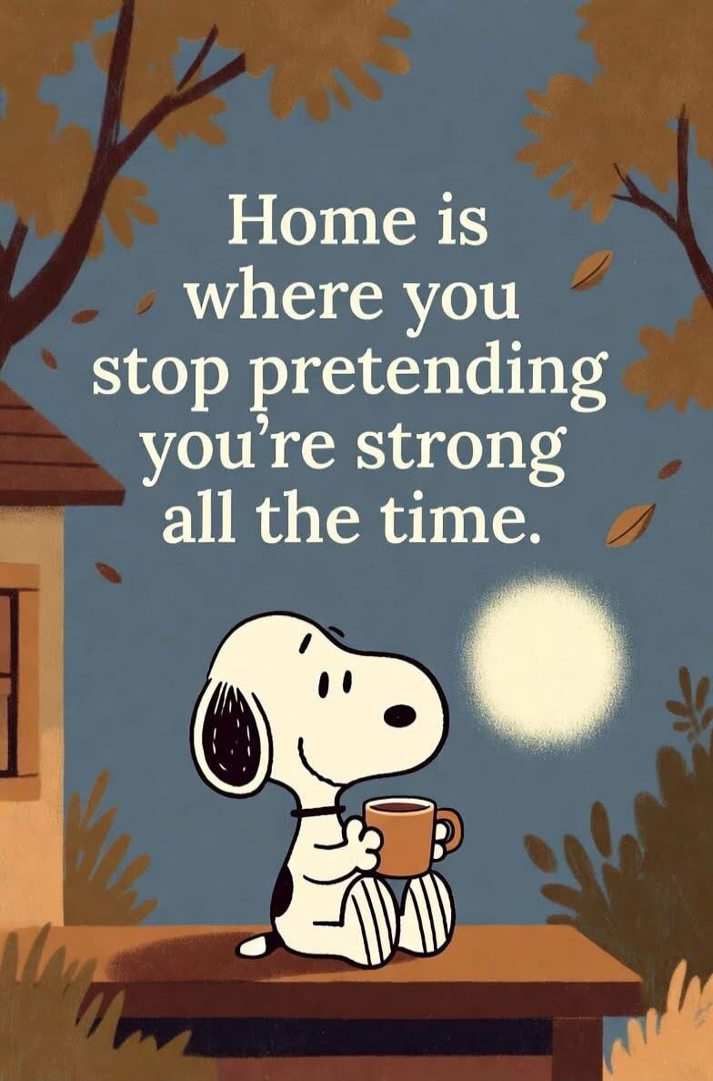 Home is where you stop pretending you're strong all the time.