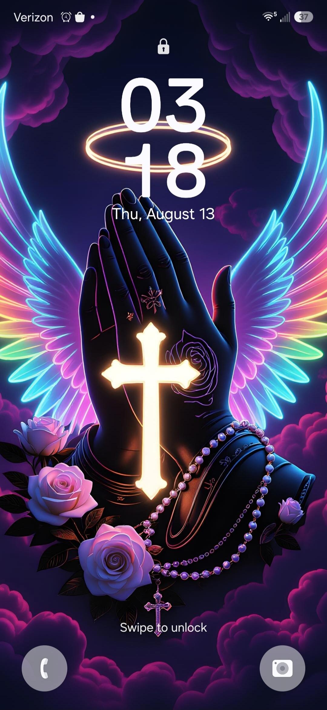 Verizon 03 18 Thu, August 13 Swipe to unlock