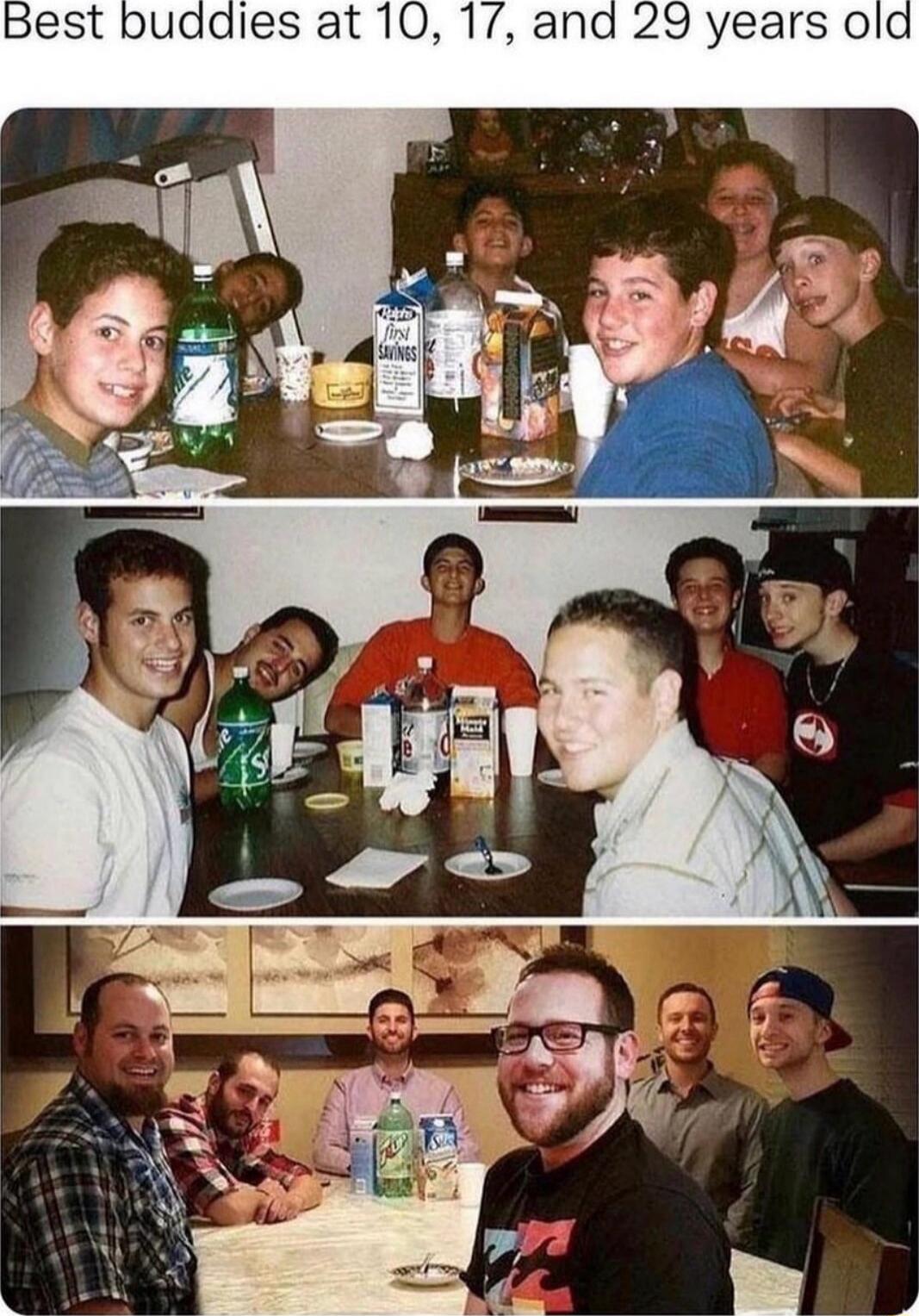 Best buddies at 10, 17, and 29 years old