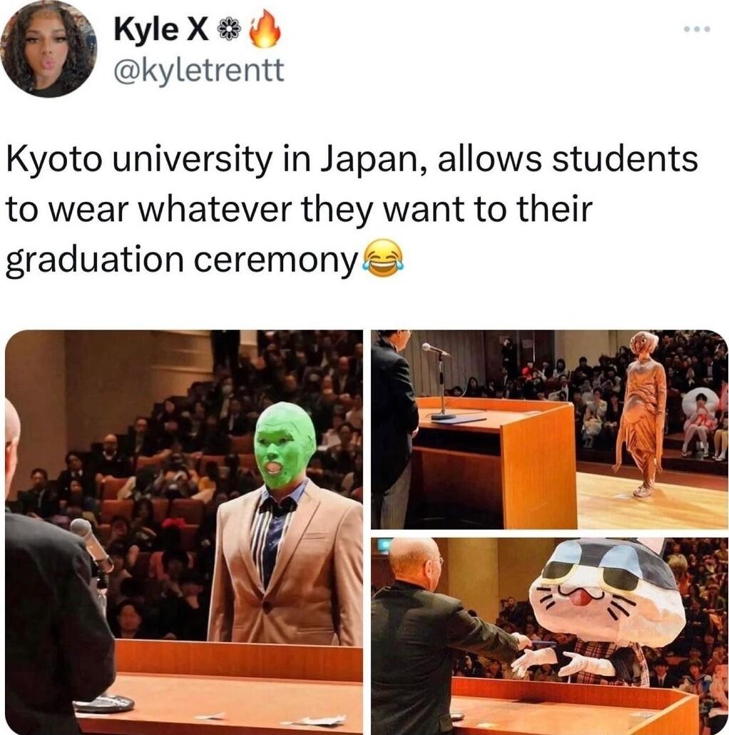 Kyle X kyletrentt Kyoto university in Japan allows students to wear whatever they want to their graduation ceremony 2