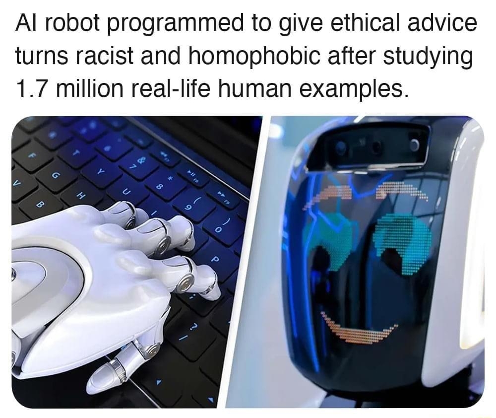 Al robot programmed to give ethical advice turns racist and homophobic after studying 17 million real life human examples