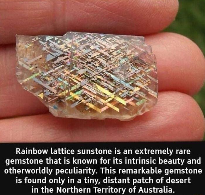 Rainbow lattice sunstone is an extremely rare gemstone that is known for its intrinsic beauty and T G VAT TR AR TR ETEL T BT T ERCTLT T AT IER T A ET EY o O o T g 8 in the Northern Territory of Australia