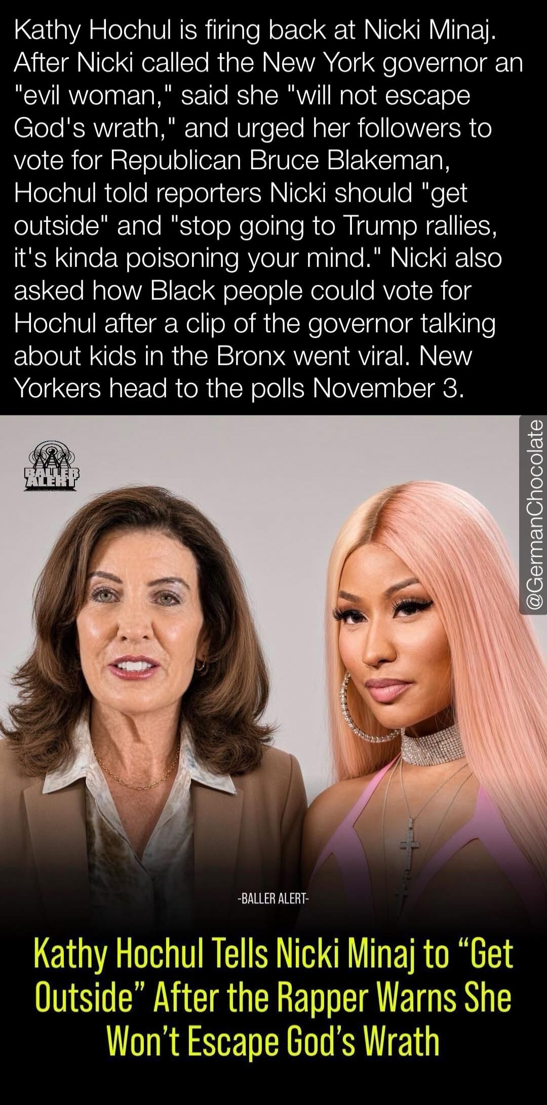 Kathy Hochul is firing back at Nicki Minaj. After Nicki called the New York governor an 