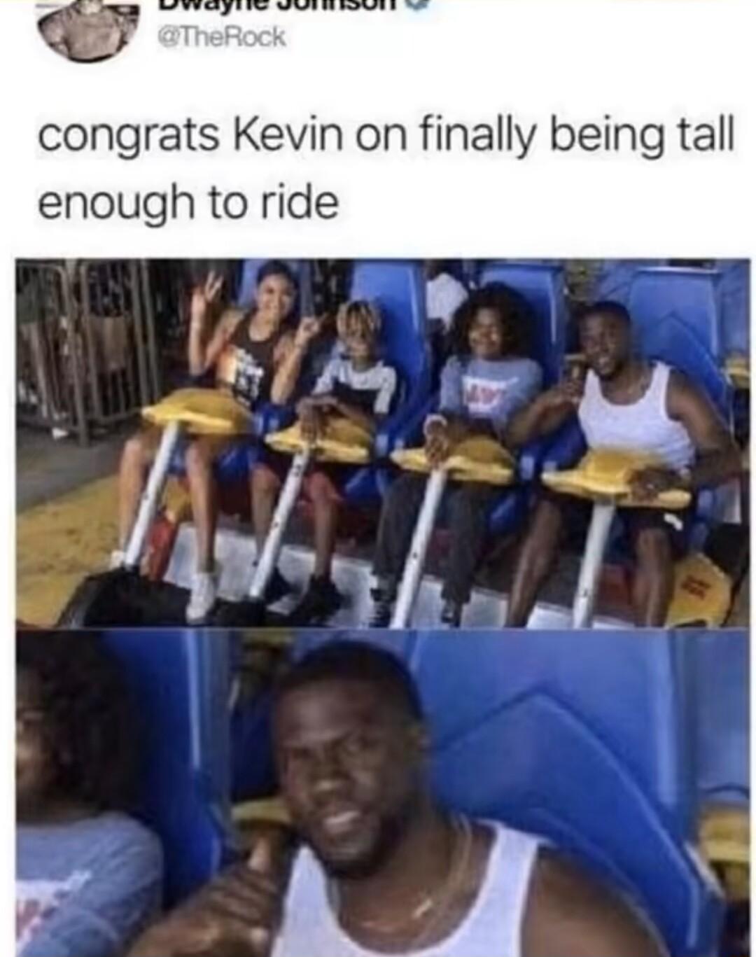 congrats Kevin on finally being tall enough to ride