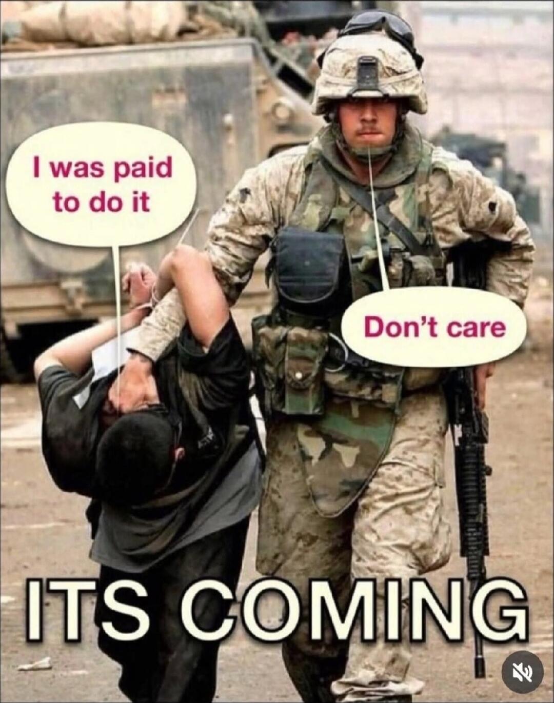 I was paid to do it
Don't care
ITS COMING