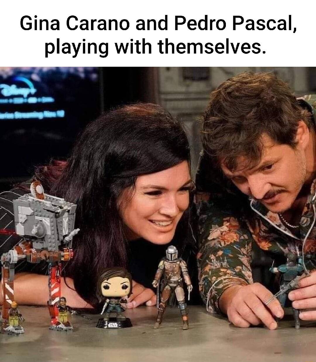 Gina Carano and Pedro Pascal playing with themselves