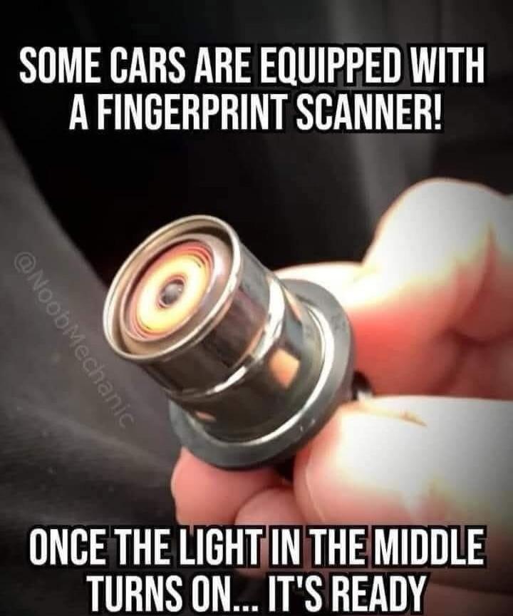 SOME CARS ARE EQUIPPED WITH A FINGERPRINT SCANNER! ONCE THE LIGHT IN THE MIDDLE TURNS ON... IT'S READY @NoobMechanic