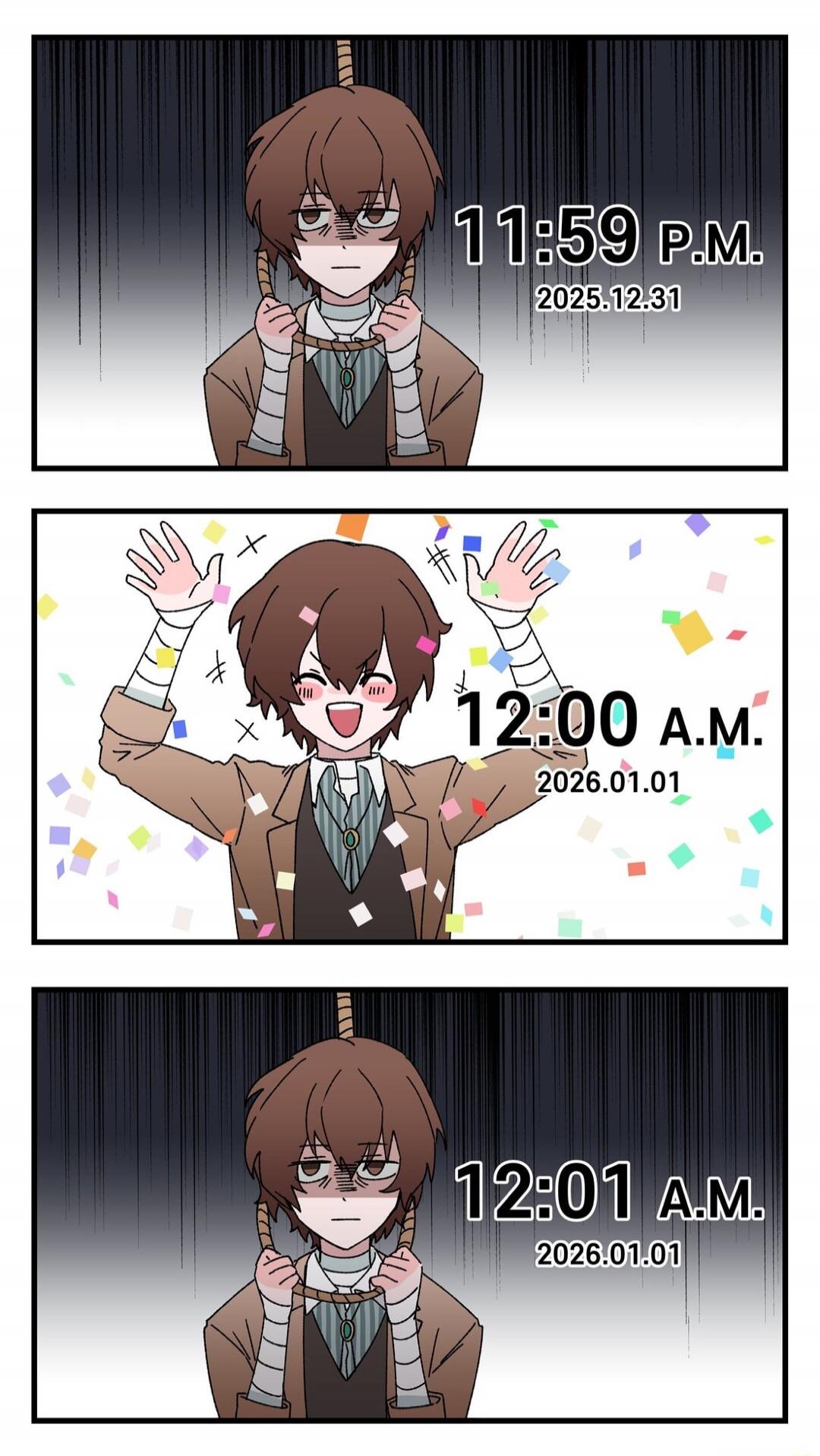 11:59 P.M. 2025.12.31
12:00 A.M. 2026.01.01
12:01 A.M. 2026.01.01