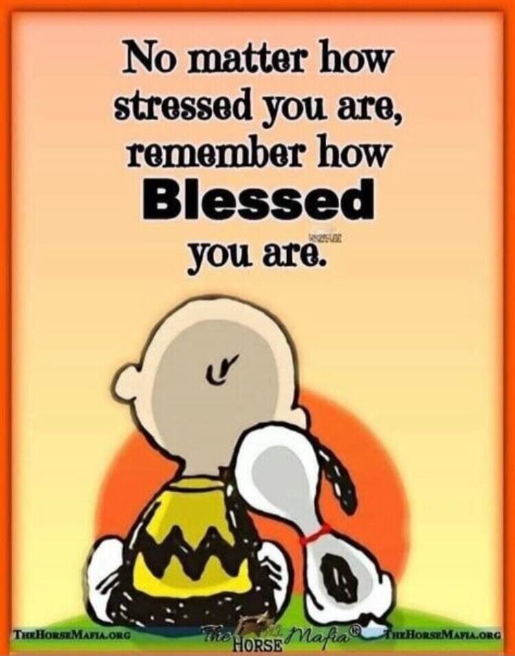 No matter how stressed you are, remember how Blessed you are.