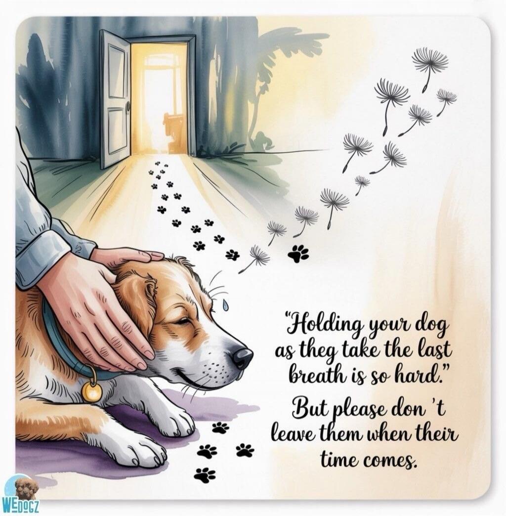 Holding your dog as they take the last breath is so hard. But please don't leave them when their time comes. WEDOGZ