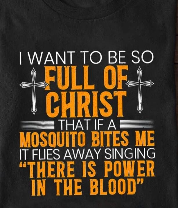 I WANT TO BE SO FULL OF CHRIST THAT IF A MOSQUITO BITES ME IT FLIES AWAY SINGING 