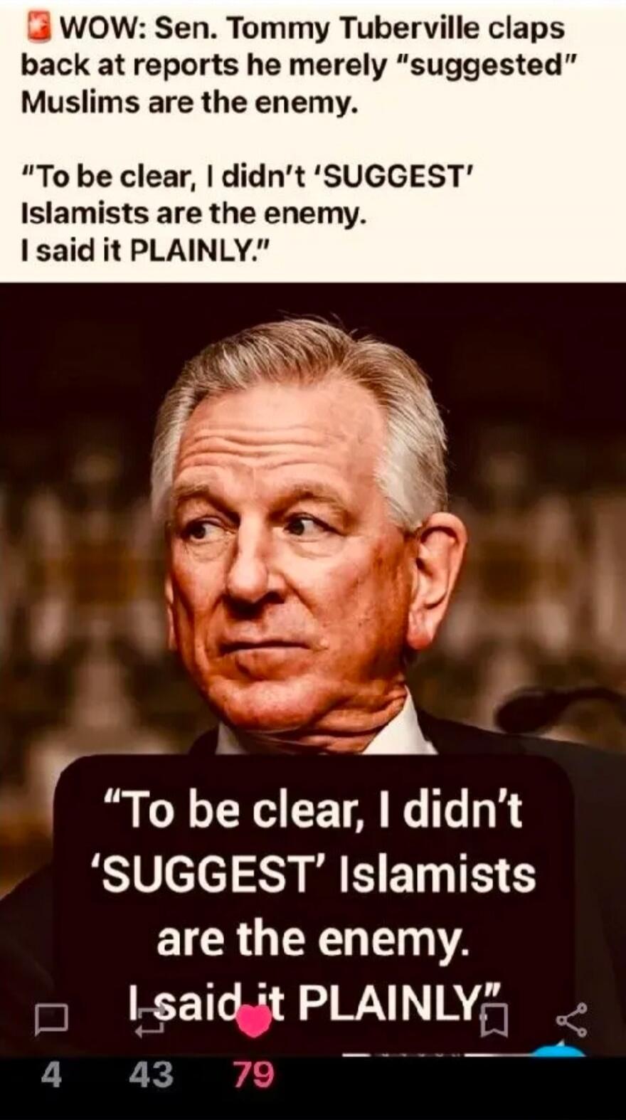 WOW: Sen. Tommy Tuberville claps back at reports he merely 