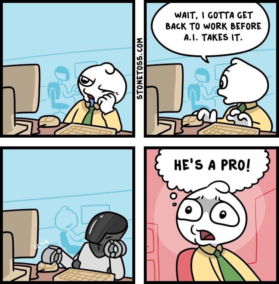 WAIT GOTTA GET BACK TO WORK BEFORE Al TAKES IT STONETOSSCOM HES A PRO