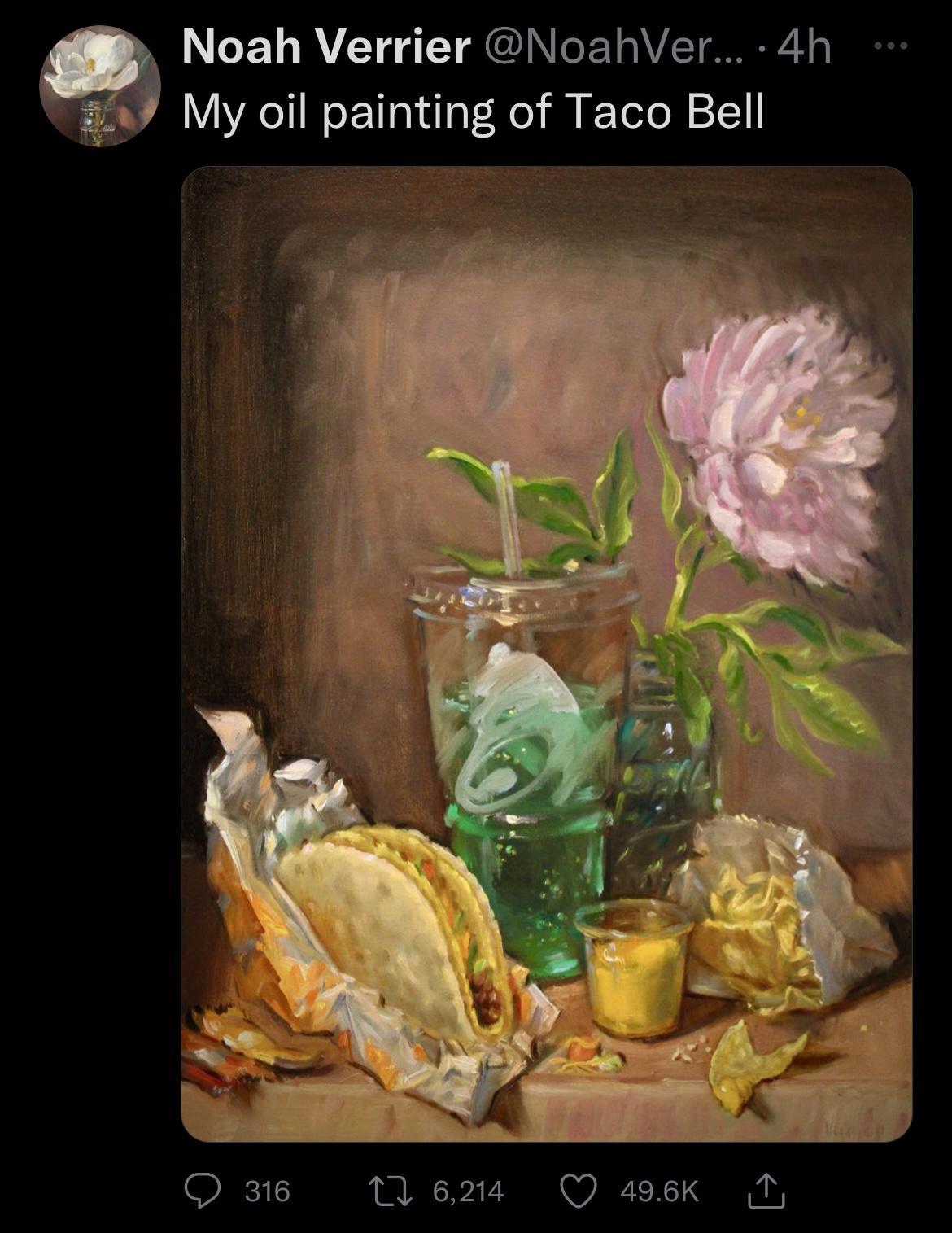 Noah Verrier NoahVer 4h 2W My oil painting of Taco Bell