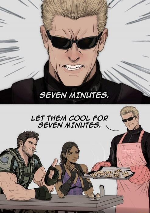 SEVEN MINUTES. LET THEM COOL FOR SEVEN MINUTES.