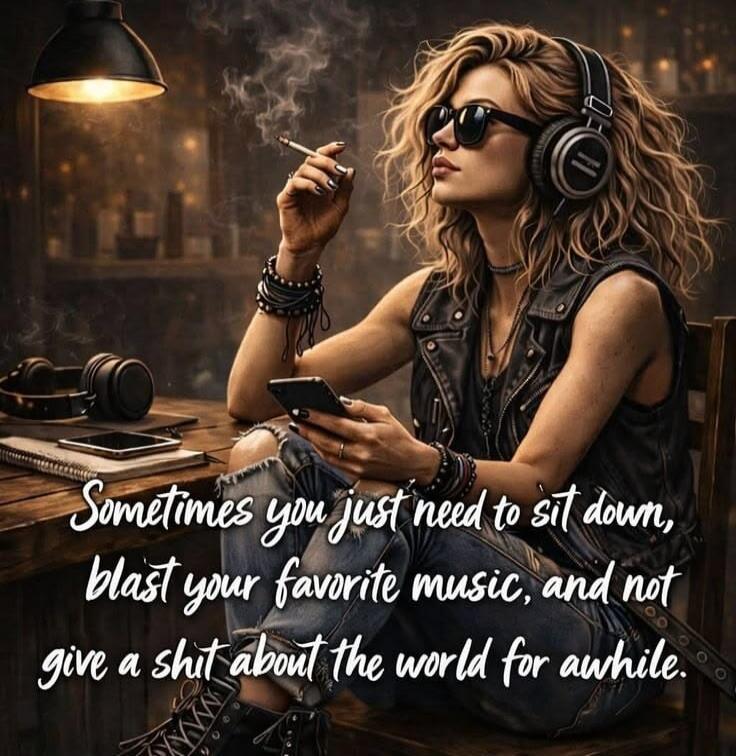Sometimes you just need to sit down, blast your favorite music, and not give a shit about the world for awhile.