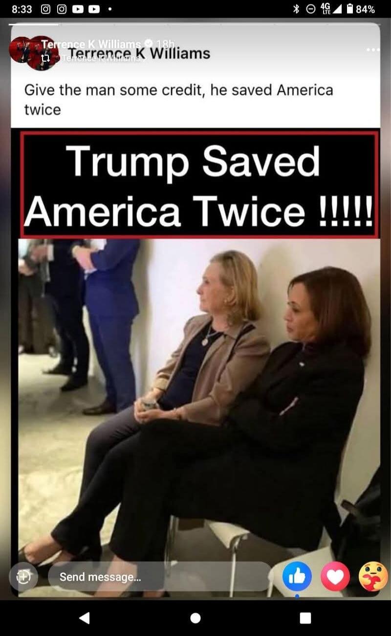 Give the man some credit, he saved America twice. Trump Saved America Twice !!!!!