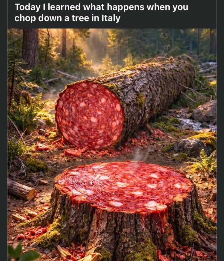 Today I learned what happens when you chop down a tree in Italy