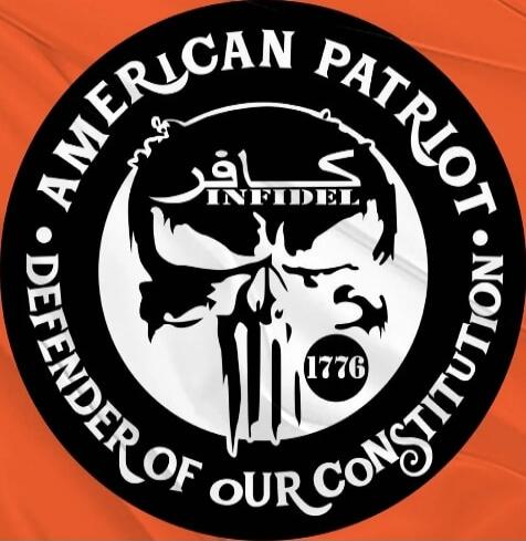 AMERICAN PATRIOT · DEFENDER OF OUR CONSTITUTION · INFIDEL · 1776