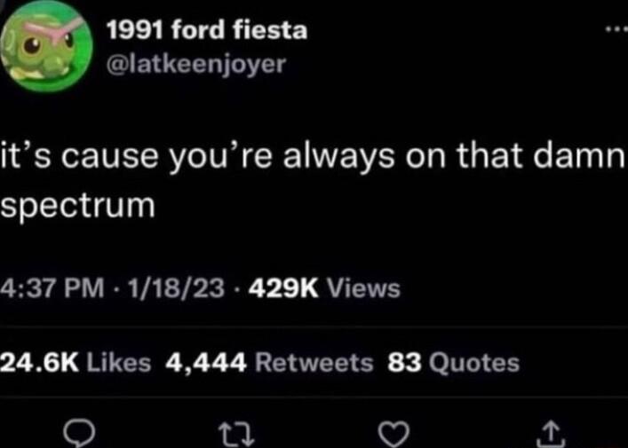 1991 ford fiesta GEREELIT S IR VR TR VE WL R R T spectrum 437 PM 11823 429K Views 246K Likes 4444 Retweets 83 Quotes o B 4