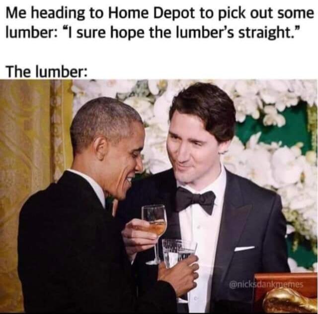 Me heading to Home Depot to pick out some lumber sure hope the lumbers straight The lumber _