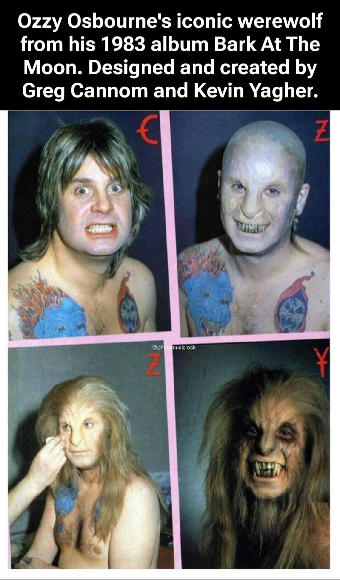 Ozzy Osbourne's iconic werewolf from his 1983 album Bark At The Moon. Designed and created by Greg Cannom and Kevin Yagher.